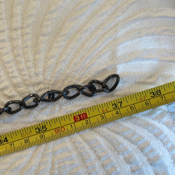 Pewter Belt - Made in Spain Adjustable Metallic chain belt, 31 in/ 5 in of chain - Picture 13 of 17